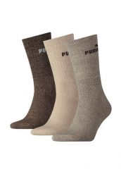 Skarpety Puma Crew Sock 3 szt. brązowe 35-38. Brązowe skarpety Puma, bez wzorów, z bawełny. Za 121.99 zł.
