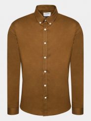Lindbergh Koszula 30-203174 Brązowy Slim Fit. Brązowe koszule Lindbergh, m, bez wzorów, z bawełny, bez kołnierzyka, bez ramiączek. Za 129.99 zł.