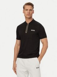 BOSS Polo Serve 3 50559206 Czarny Slim Fit. Czarne koszulki polo Boss, m, bez wzorów, z syntetyku, bez kołnierzyka, bez ramiączek. Za 629.99 zł.