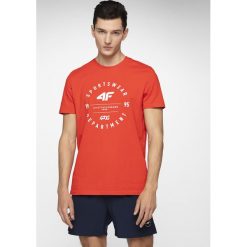 T-shirt męski TSM249 - czerwony. Czerwone t-shirty 4F, m, bez wzorów, z bawełny, bez kołnierzyka, bez ramiączek. W wyprzedaży za 29.99 zł.