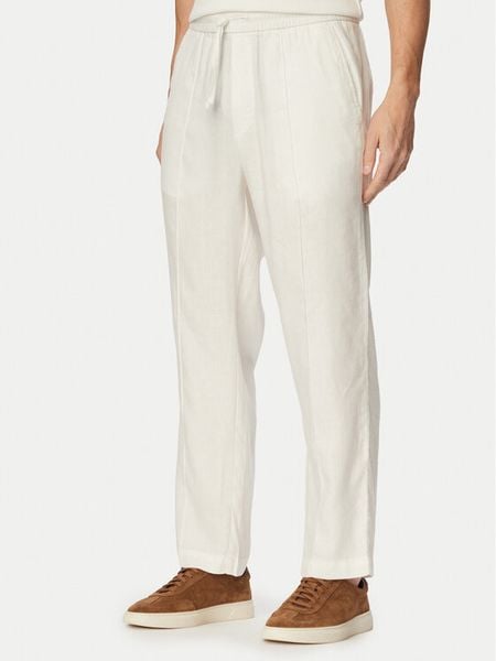 HUGO Spodnie materiałowe Cino 262FW 50562791 Kremowy Straight Fit. Białe spodnie materiałowe Hugo, m, bez wzorów, z lyocellu. Za 469.99 zł.