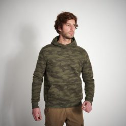 Bluza outdoor z kapturem Solognac 500 Camo Halftone. Zielone bluzy SOLOGNAC, l, bez wzorów, z bawełny, z kapturem. Za 169.99 zł.