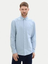 Tom Tailor Koszula 1042640 Niebieski Regular Fit. Niebieskie koszule Tom Tailor, m, bez wzorów, z bawełny, bez kołnierzyka, bez ramiączek. Za 99.99 zł.