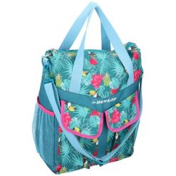 Sakwa torba rowerowa Dunlop 20L na bagażnik w kwiaty. Czerwone torby na ramię Dunlop, bez wzorów, z gumy, na ramię, bez dodatków. Za 237.95 zł.