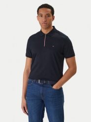 Tommy Hilfiger Polo MW0MW41613 Granatowy Regular Fit. Niebieskie koszulki polo Tommy Hilfiger, l, bez wzorów, z bawełny, bez kołnierzyka, bez ramiączek. Za 449.99 zł.