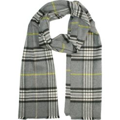 Szalik Miękki, Szary w Kratkę, Firmy V.Fraas -Cashmink- Elegancki, Męski. Szare szaliki V. Fraas, bez wzorów, z bawełny. Za 65.00 zł.