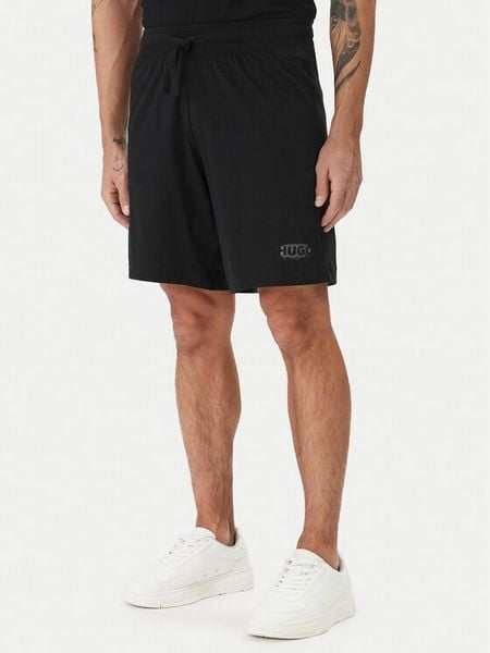 HUGO Szorty sportowe Spray 50559719 Czarny Regular Fit. Czarne krótkie spodenki sportowe Hugo, m, bez wzorów, z bawełny. Za 249.99 zł.