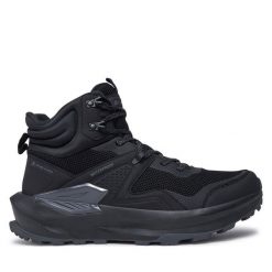 Trekkingi ALPINE PRO. Czarne botki sznurowane Alpine Pro, bez wzorów, bez obcasa, bez zapięcia. Za 269.99 zł.