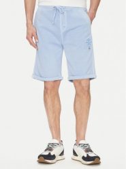 Aeronautica Militare Szorty sportowe 251BF016F583 Błękitny Regular Fit. Niebieskie krótkie spodenki sportowe Aeronautica Militare, m, bez wzorów, z bawełny. Za 529.99 zł.