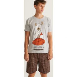 Piżama z szortami - Jasny szar. Niebieskie piżamy marki Reserved. Za 59.99 zł.