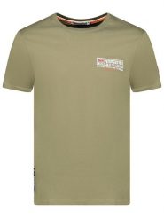 Geographical Norway Koszulka "Jofforoy" w kolorze khaki rozmiar: 3XL. Brązowe bezrękawniki Geographical Norway, xl, bez wzorów, z bawełny, bez kołnierzyka, bez ramiączek. Za 48.28 zł.