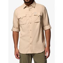 Koszula podróżnicza męska Columbia Silver Ridge Utility II LS Shirt. Brązowe koszule Columbia, m, bez wzorów, bez kołnierzyka, bez ramiączek. Za 346.49 zł.