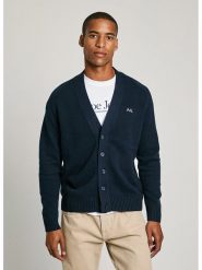 Pepe Jeans Kardigan "Chelsea" w kolorze granatowym rozmiar: L. Niebieskie swetry rozpinane Pepe Jeans, l, bez wzorów, z bawełny, bez kołnierzyka, bez ramiączek. Za 272.45 zł.