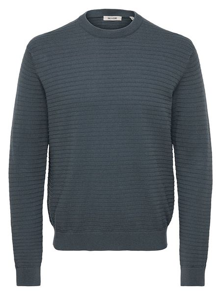 ONLY & SONS Sweter "Storm" w kolorze szaroniebieskim rozmiar: S. Niebieskie swetry nierozpinane Only & Sons, s, bez wzorów, z bawełny, bez kołnierzyka, bez ramiączek. Za 124.95 zł.