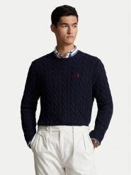 Polo Ralph Lauren Sweter 710775885001 Granatowy Regular Fit. Niebieskie swetry rozpinane Polo Ralph Lauren, l, bez wzorów, z bawełny, bez kołnierzyka, bez ramiączek. Za 719.99 zł.
