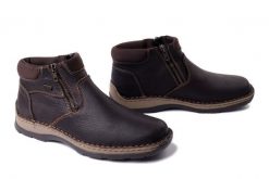 RIEKER TEX 05362-25 brown, botki męskie. Brązowe botki sznurowane Rieker, bez wzorów, z wełny, bez obcasa, bez zapięcia. Za 391.51 zł.