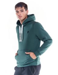 Miękka bluza z kapturem z ikoną lwa Basic i dużą kieszenią. Czarne bluzy z kapturem LEONE 1947 APPAREL, na zimę, l, bez wzorów, z bawełny, z kapturem. Za 105.21 zł.