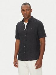 Tommy Hilfiger Koszula MW0MW35207 Czarny Regular Fit. Czarne koszule Tommy Hilfiger, m, bez wzorów, ze lnu, bez kołnierzyka, bez ramiączek. Za 349.99 zł.