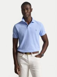 Polo Ralph Lauren Polo 710680784031 Niebieski jasny Custom Slim Fit. Niebieskie koszulki polo Polo Ralph Lauren, m, bez wzorów, z bawełny, bez kołnierzyka, bez ramiączek. Za 594.99 zł.