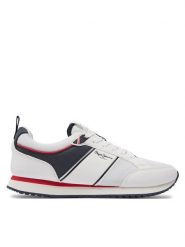Pepe Jeans Sneakersy Dublin Brand PMS40009 Biały. Białe buty sportowe casual Pepe Jeans, bez wzorów, z jeansu, bez zapięcia. Za 269.99 zł.