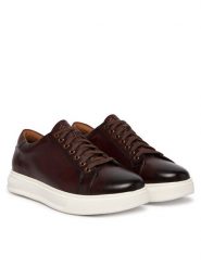 Clarks Sneakersy Goswell Tie 26186560 Brązowy. Brązowe buty sportowe casual Clarks, bez wzorów, ze skóry, bez zapięcia. Za 429.99 zł.