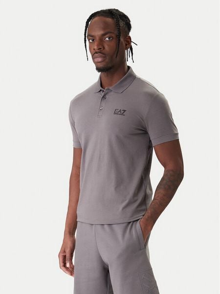 EA7 Emporio Armani Polo 8NPF14 PJVQZ U8086 Szary Regular Fit. Szare koszulki polo EA7 Emporio Armani, m, bez wzorów, z bawełny, bez kołnierzyka, bez ramiączek. Za 359.99 zł.
