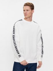 Armani Exchange Bluza 3DZMLA ZJLGZ 1116 Biały Regular Fit. Białe bluzy Armani Exchange, m, bez wzorów, z syntetyku, bez kaptura. Za 189.99 zł.