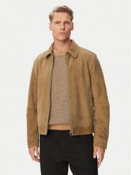 BOSS Kurtka skórzana H-Malbano7 50563869 Beżowy ciemny Regular Fit. Brązowe kurtki Boss, m, bez wzorów, ze skóry, bez kaptura. Za 2,199.00 zł.