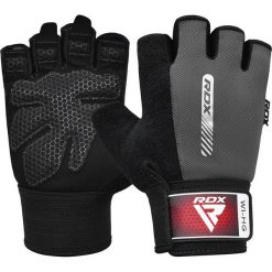 Rękawiczki fitness W1 - Z otwartymi palcami - Szary – M. Czarne rękawiczki RDX SPORTS, bez wzorów. Za 79.99 zł.