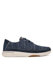 Clarks Półbuty Easeway Lace 26187413 Granatowy. Niebieskie eleganckie półbuty Clarks, bez wzorów, z materiału, bez obcasa, bez zapięcia. Za 389.99 zł.