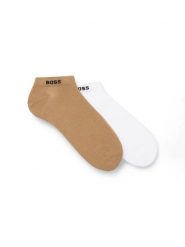 Boss Zestaw 2 par niskich skarpet męskich 50467730 Brązowy. Brązowe skarpety Boss, bez wzorów, z bawełny. Za 59.99 zł.