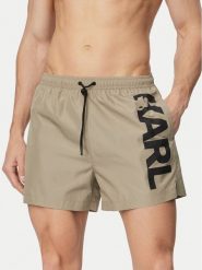 KARL LAGERFELD Szorty kąpielowe A1M46013 Beżowy Regular Fit. Brązowe szorty KARL LAGERFELD, m, bez wzorów, z syntetyku. Za 339.99 zł.