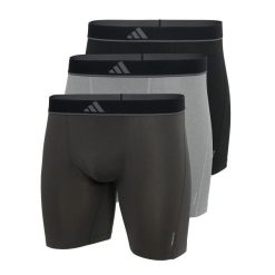 Bokserki Active Micro Flex Eco 3 pak. Brązowe bokserki Adidas, m, bez wzorów, z elastanu. Za 138.99 zł.