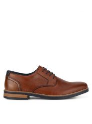 Rieker Półbuty 13516-22 Brązowy. Brązowe eleganckie półbuty Rieker, bez wzorów, ze skóry, bez obcasa, bez zapięcia. Za 289.99 zł.