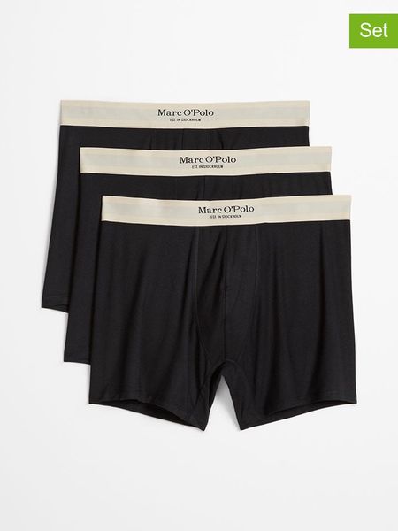 Marc O´Polo Bodywear Bokserki (3 pary) w kolorze czarno-beżowym rozmiar: S. Czarne bokserki s, bez wzorów. Za 119.95 zł.
