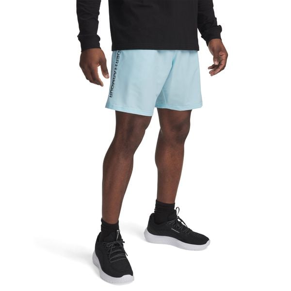 Męskie spodenki Under Armour Tech Woven Wordmark Short Blue. Niebieskie szorty Under Armour, m, bez wzorów, z materiału, sportowe. Za 204.99 zł.