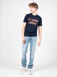Plein Sport T-shirt | TIPS105 | Mężczyzna | Granatowy. Niebieskie t-shirty Plein Sport, m, bez wzorów, z bawełny, bez kołnierzyka, bez ramiączek. W wyprzedaży za 199.00 zł.