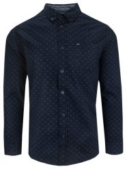 Koszula Casualowa, Granatowa w Drobny Wzór, Bawełniana, Długi Rękaw -PAKO JEANS. Niebieskie koszule Pako Jeans, bez wzorów, z bawełny, bez kołnierzyka, bez ramiączek. Za 169.00 zł.