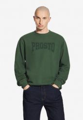Bluza sportowa męska Prosto College bez kaptura. Zielone bluzy bez kaptura Prosto., l, z aplikacjami, z bawełny, bez kaptura. Za 136.99 zł.
