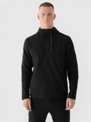 4F Bluza dresowa rozpinana z kapturem męska 4F x Robert Lewandowski - czarna XXL. Czarne bluzy 4F, m, bez wzorów, z bawełny, z kapturem. W wyprzedaży za 119.99 zł.