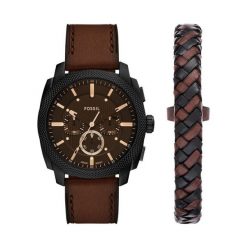 Zestaw zegarek i bransoletka Fossil. Brązowe zegarki Fossil. Za 899.99 zł.