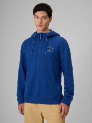 4F Bluza dresowa regular z kapturem męska - niebieska L. Niebieskie bluzy 4F, l, bez wzorów, z dresówki, z kapturem. Za 199.99 zł.