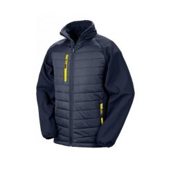 Kurtka puchowa z recyklingu Result Softshell Black Compass Softshell. Niebieskie kurtki RESULT, m, bez wzorów, z materiału, bez kaptura. Za 225.05 zł.