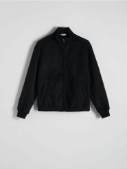 Kurtka ze stójką - czarny. Czarne kurtki Reserved, l, bez wzorów, bez kaptura. Za 239.99 zł.