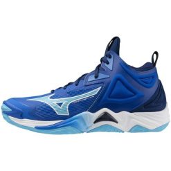 Buty halowe Mizuno Wave Momnetum Mid. Białe buty do biegania Mizuno, bez wzorów, bez zapięcia, do biegania, mizuno wave. Za 749.15 zł.