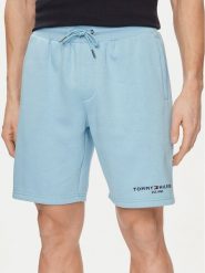 Tommy Hilfiger Szorty sportowe Logo MW0MW34201 Błękitny Regular Fit. Niebieskie krótkie spodenki sportowe Tommy Hilfiger, m, bez wzorów, z bawełny. Za 229.99 zł.