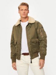 SCHOTT N.Y.C. Kurtka bomber OHARARS Zielony Regular Fit. Zielone kurtki SCHOTT N.Y.C., m, bez wzorów, z syntetyku, bez kaptura. Za 649.99 zł.