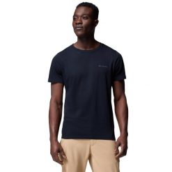 T-shirt sportowy z krótkim rękawem męski Rapid Ridge Back Graphic Tee II. Czarne t-shirty sportowe Columbia, bez wzorów, z bawełny, bez ramiączek, trekkingowe. Za 99.99 zł.