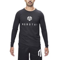 Koszulka treningowa męska Morotai Performance Bonded Longsleeve. Czarne t-shirty sportowe MOROTAI, bez wzorów, z elastanu, bez ramiączek, na fitness i siłownię. W wyprzedaży za 118.00 zł.