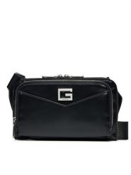 Guess Saszetka HMSISSP5114 Czarny. Czarne saszetki i nerki Guess, z aplikacjami, z materiału. Za 249.99 zł.